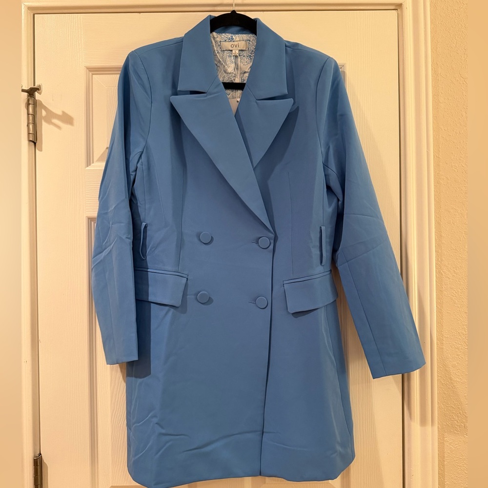 Ovi Sky Blue Blazer Dress